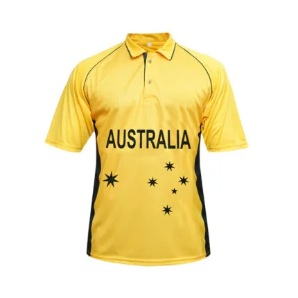 Custom Yellow Cricket Polo Jersey | Sublimated Team Shirts