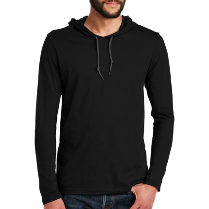 Men's Solid Black Lightweight Pullover Hoodie | Warrco Industry