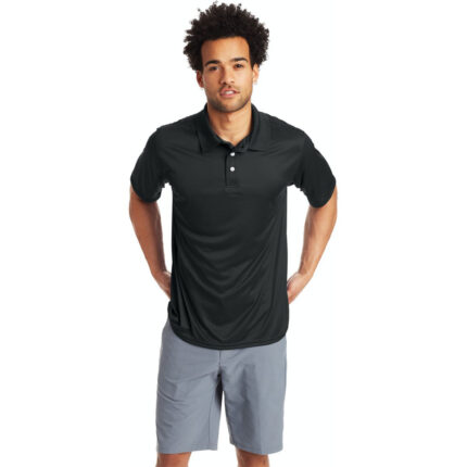 Custom Men's Solid Black Moisture-Wicking Performance Polo Shirt - Warrco Industry
