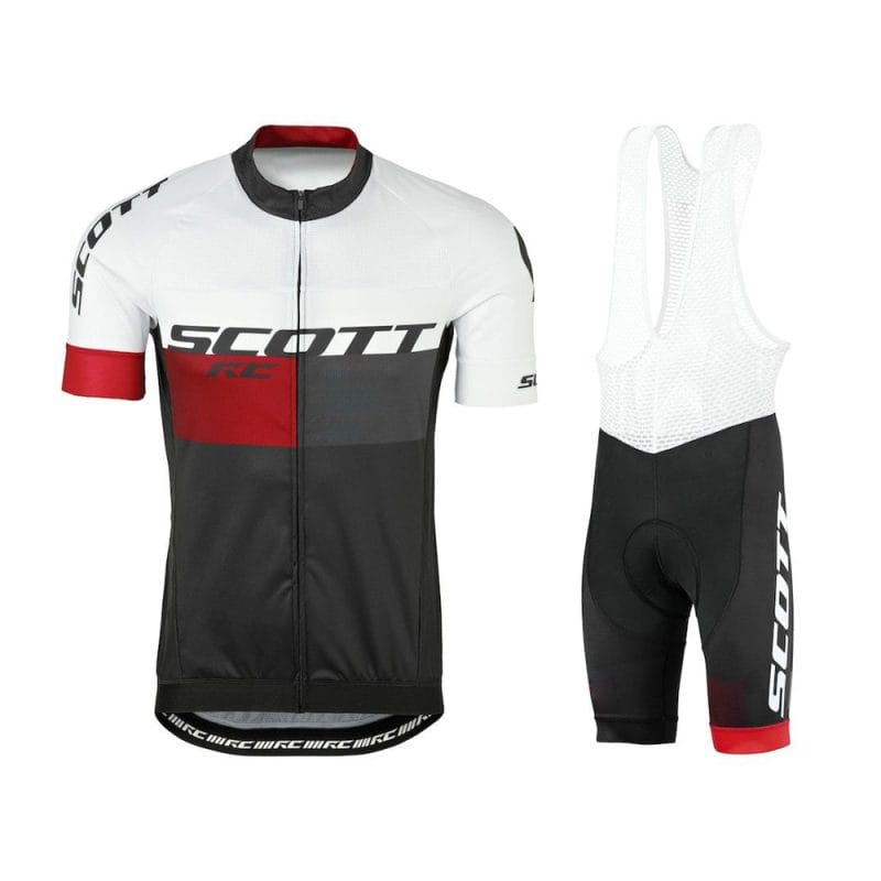 Custom White & Red Cycling Bib Set | Warrco Industry