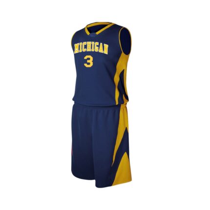 Custom Navy & Gold Basketball Uniform | Sublimated Team Kits