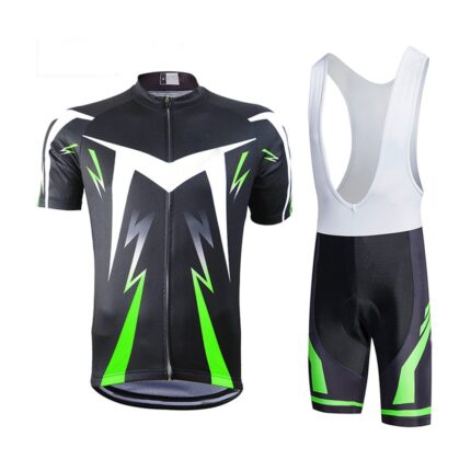 Custom Black & Green Cycling Bib Set | Warrco Industry