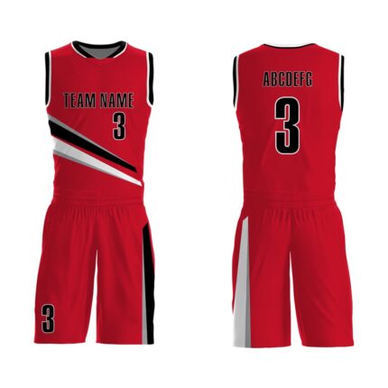 Custom Red & Black Basketball Uniform | Sublimated Team Kits