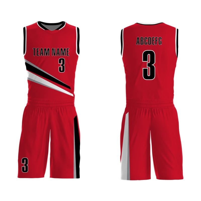 Custom Red & Black Basketball Uniform | Sublimated Team Kits
