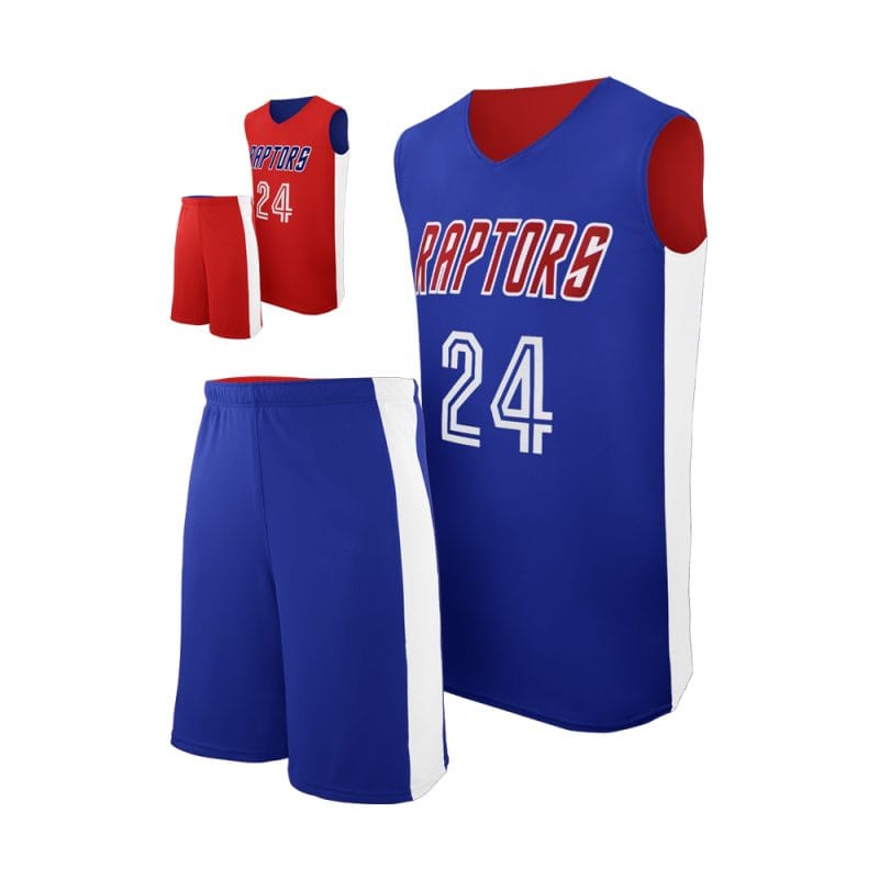 Custom Reversible Basketball Uniform | Blue & Red Team Kits