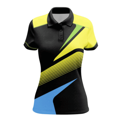 Custom Yellow & Black Graphic Polo Shirt | Warrco Industry