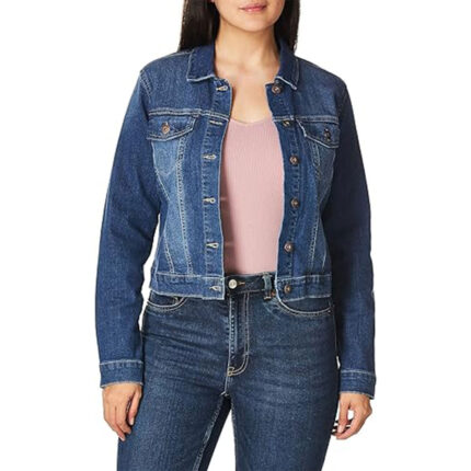 Custom Women's Medium Wash Denim Trucker Jacket - Warrco Industry