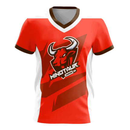 Custom Red & Brown Minotaur Jersey | Warrco Industry