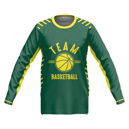 Custom Green & Yellow Basketball Sweatshirt | Warrco Industry