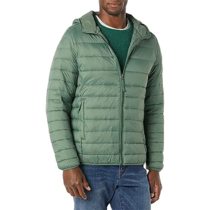 Custom Men's Sage Green Lightweight Hooded Quilted Puffer Jacket - Warrco Industry