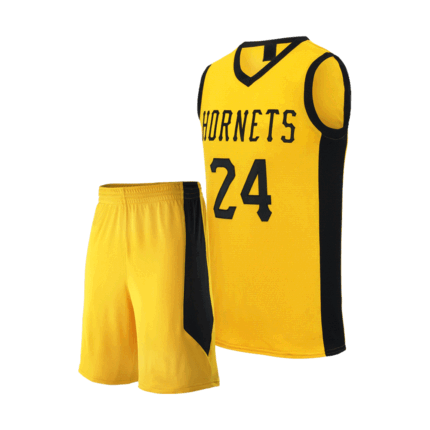 Custom Yellow & Black Basketball Uniform | Manufacturer in Pakistan