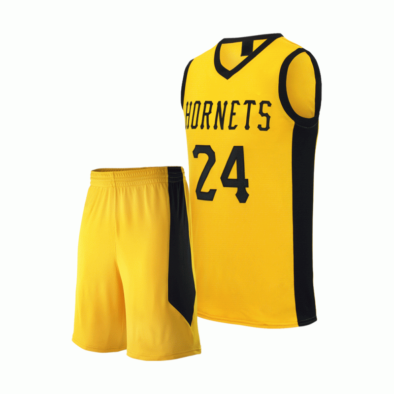 Custom Yellow & Black Basketball Uniform | Manufacturer in Pakistan