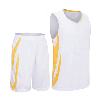 Custom White & Yellow Basketball Uniform Manufacturer | Pro Jerseys