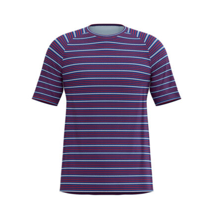Custom Men's Red, White, and Blue Sublimated Athletic T-Shirt with Star-Spangled Striped Pattern - Warrco Industry