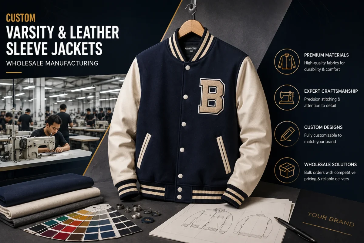 Custom Varsity Jackets Manufacturer | Leather Sleeve Guide