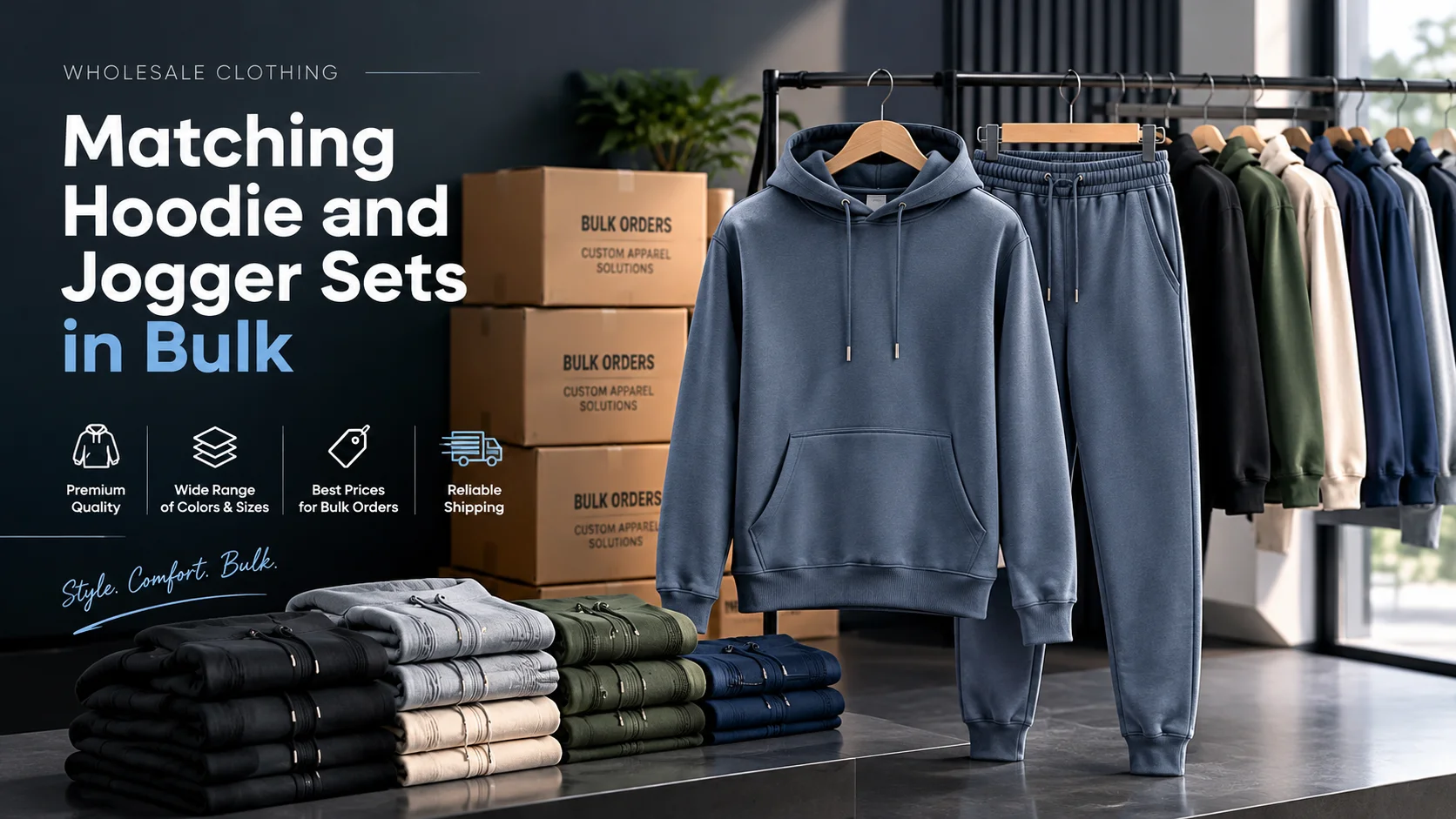 Matching Hoodie and Jogger Sets in Bulk